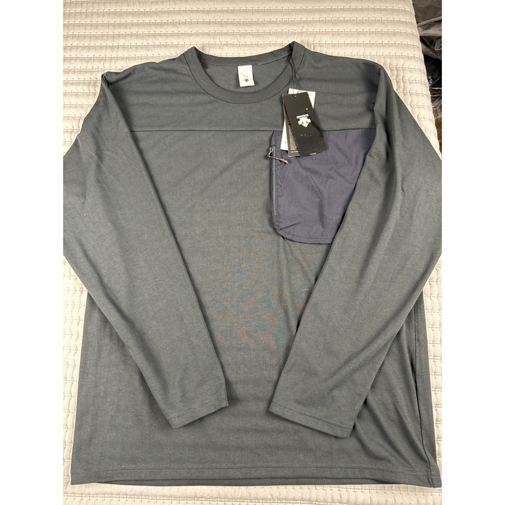DESCENTE ALLTERRAIN LONG SLEEVE POCKET TEE SIZE M - Black